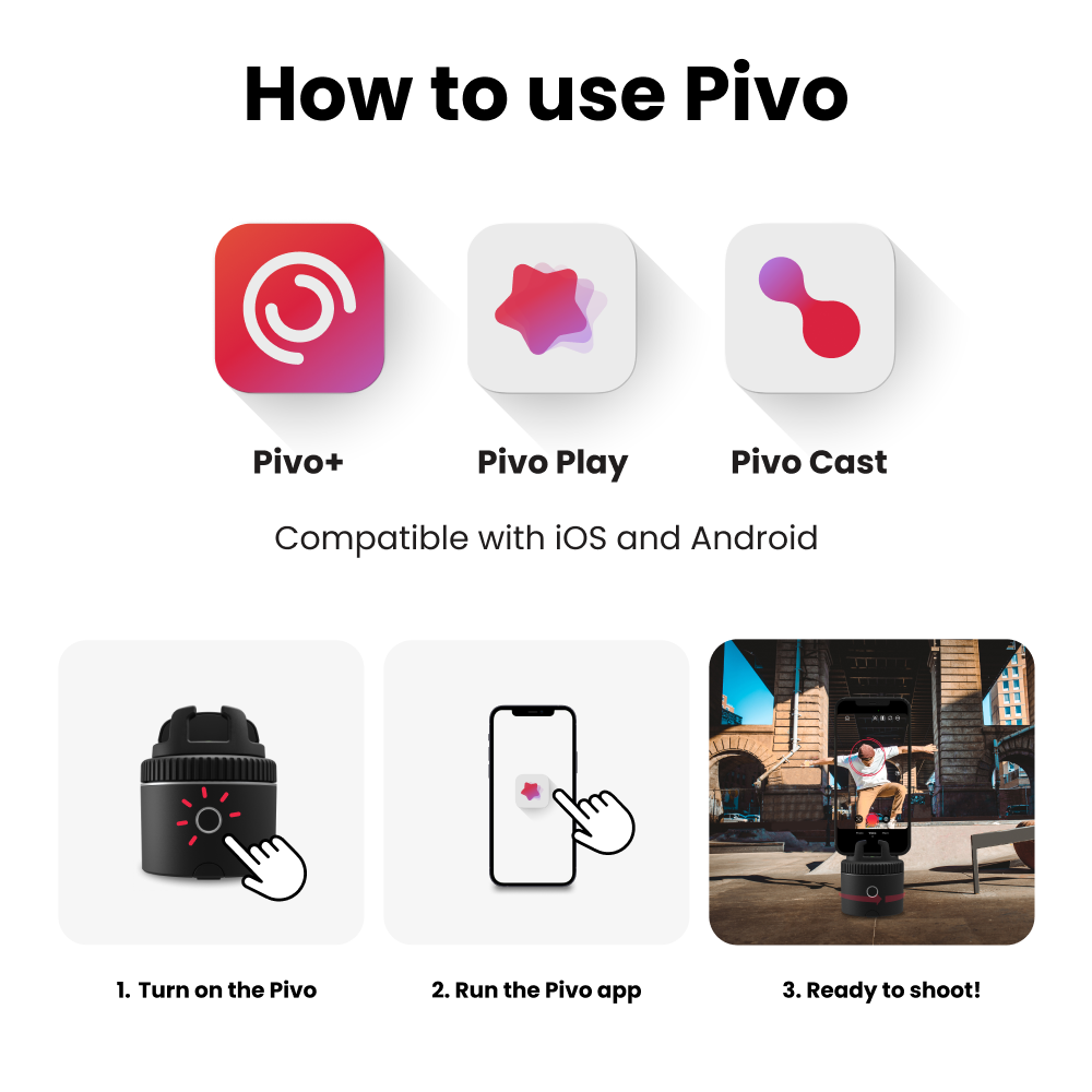 Pivo Pod Auto Face Tracking Phone Holder, 360° Rotation, 6 Speed, Content Creator Essentials for Horse Riders, Live Streaming, Vlog with Remote Control, Smart Mount, and Travel Case