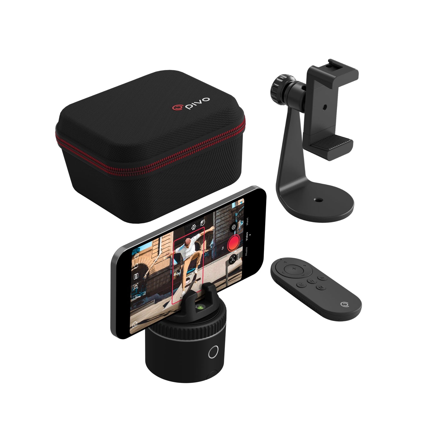 Pivo Pod Auto Face Tracking Phone Holder, 360° Rotation, 6 Speed, Content Creator Essentials for Horse Riders, Live Streaming, Vlog with Remote Control, Smart Mount, and Travel Case