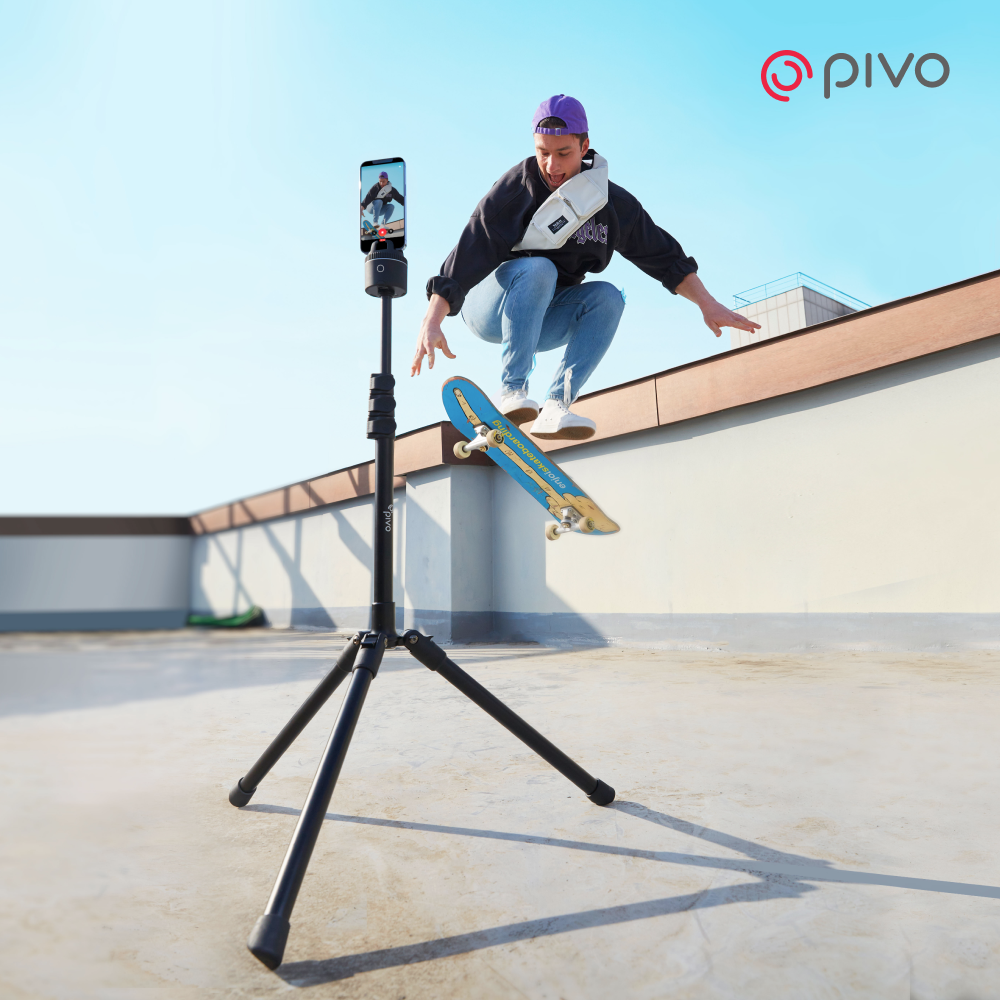 Pivo Tripod - 63-inch Portable & Lightweight Aluminum Stand with Universal 1/4" Thread and 3 Level Option