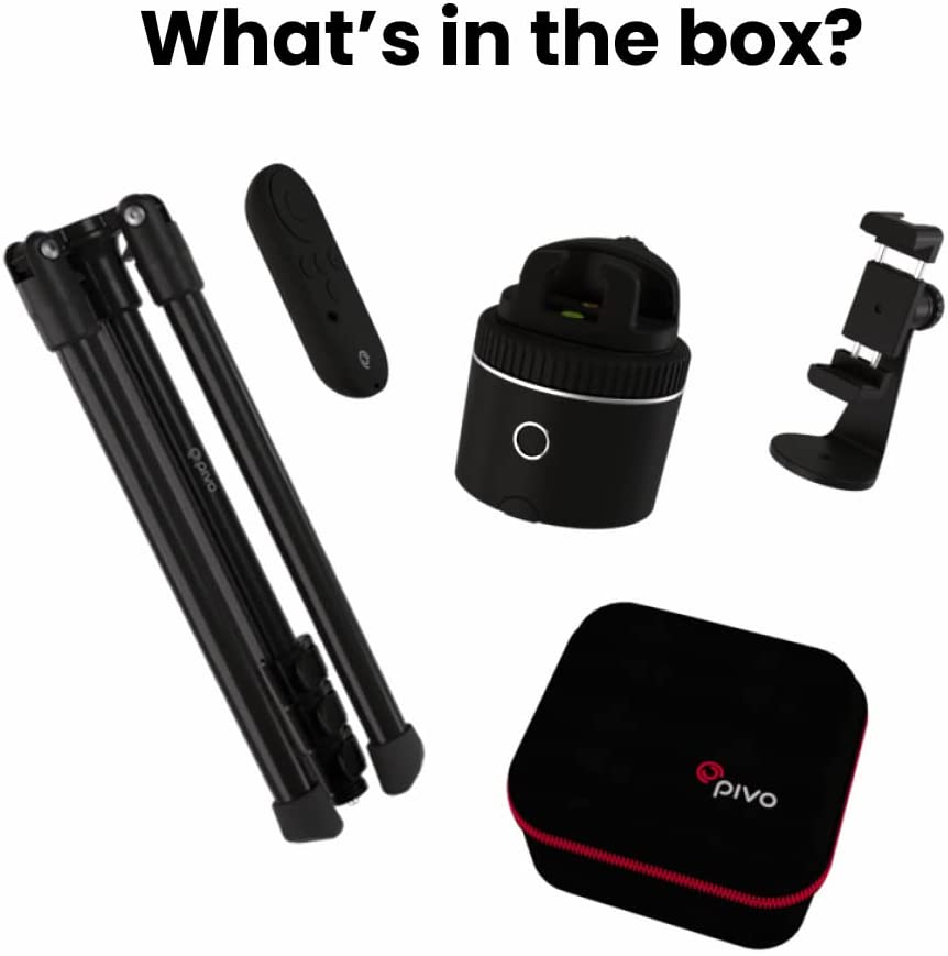 Pivo Pod - Auto Face Tracking Smartphone Holder, 6 Speed, Automatic Zoom, Horse Riders, AI Technology 360° Rotation with Remote Control, Smart Mount, Travel Case, and Tripod