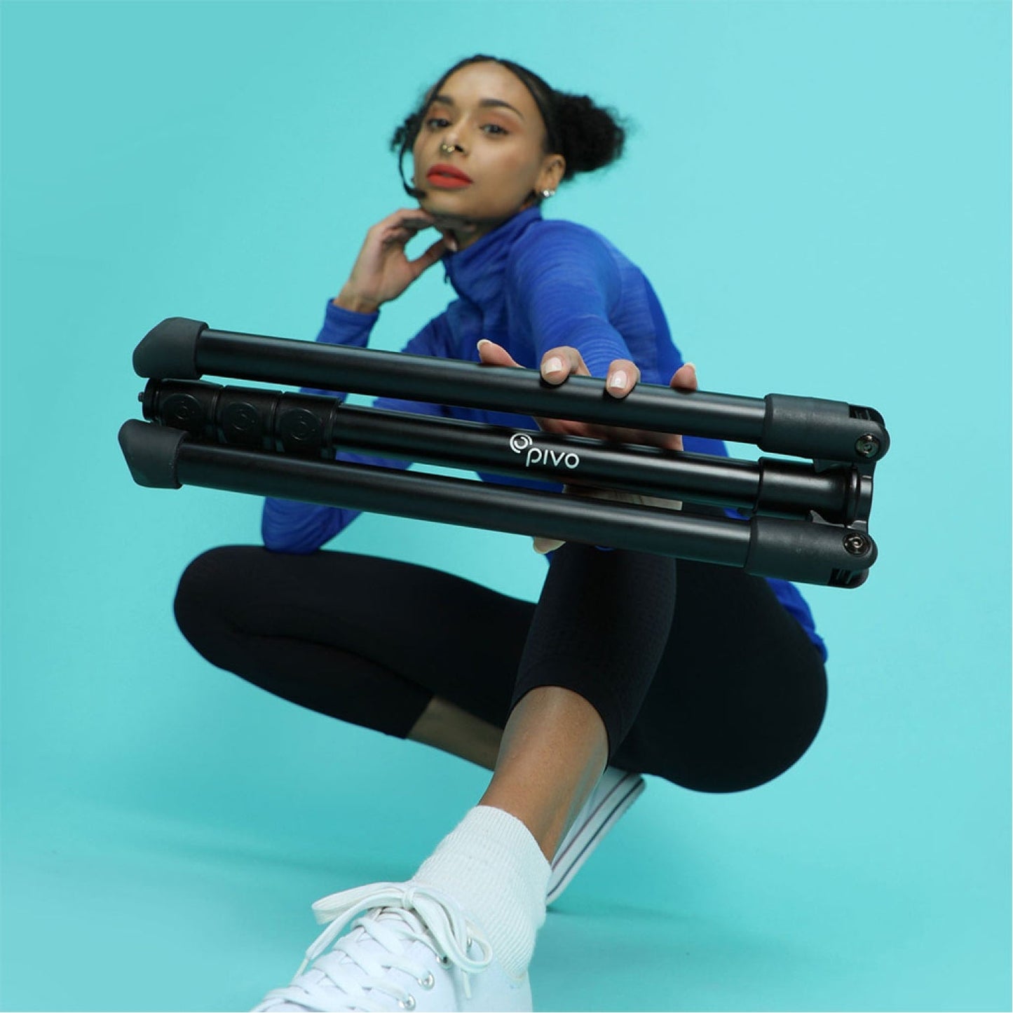 Pivo Tripod - 63-inch Portable & Lightweight Aluminum Stand with Universal 1/4" Thread and 3 Level Option